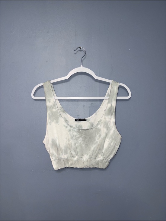 Zara Tops - Zara • Gray Tie Dye Crop TankTop